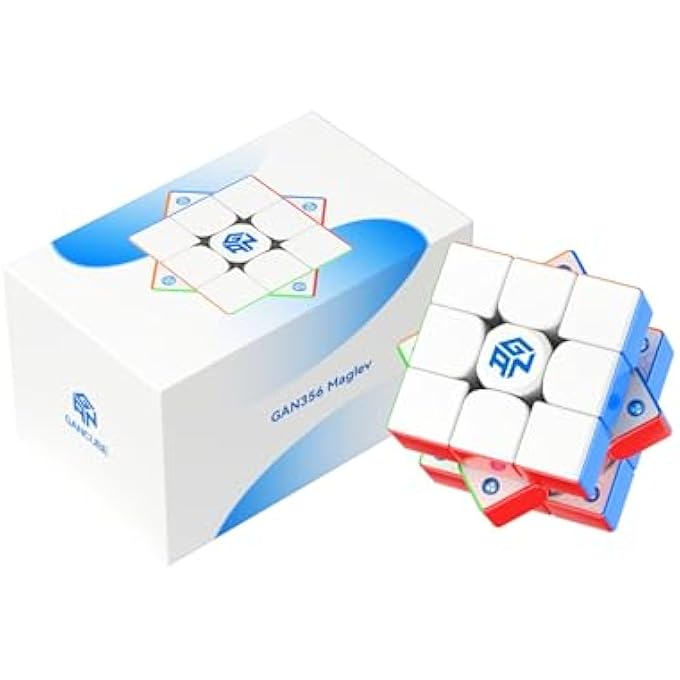 GAN 356 MAGLEV UV COATED 3X3 SPEEDCUBE MAGNETIC STICKERLESS RUBIK'S CUBE, MAGIC CUBE, SCREEN FREE BRAIN TEASER GAME, MENTAL FITNESS, IQ PUZZLE, STRESS RELIEF, TRAVEL TOY GIFT FOR KIDS ADULTS - Image 1